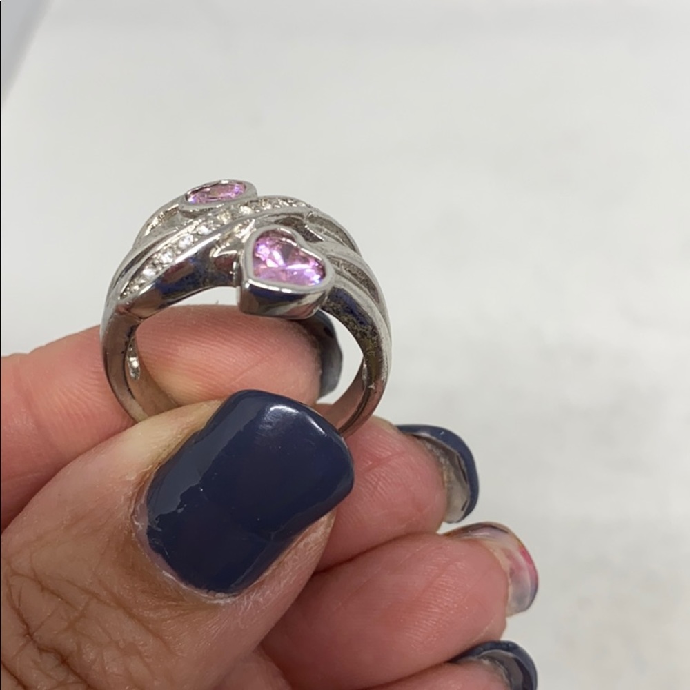 😀 2/$15 -Pretty pink crystal hearts ring - Picture 4 of 7